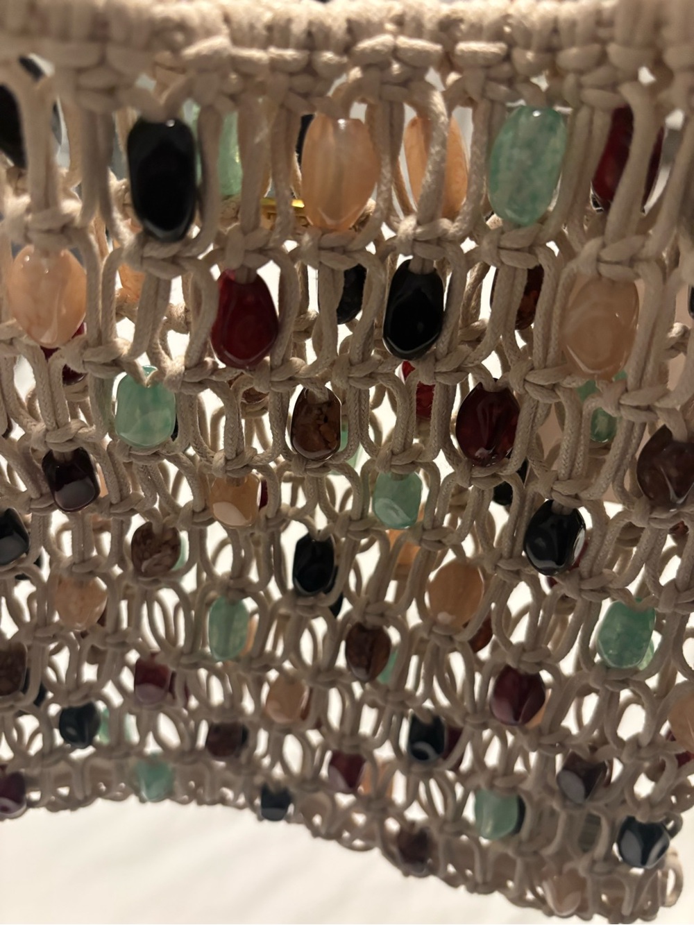 Zara Beaded Mesh Bag with marble handle - Picture 2 of 2
